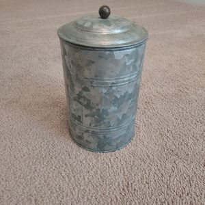NEW Farmhouse Rustic Tin Canister with Lid